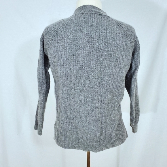 Madewell Merino Wool Lyle Rib Henley Chunky Grey Sweater - Picture 5 of 8